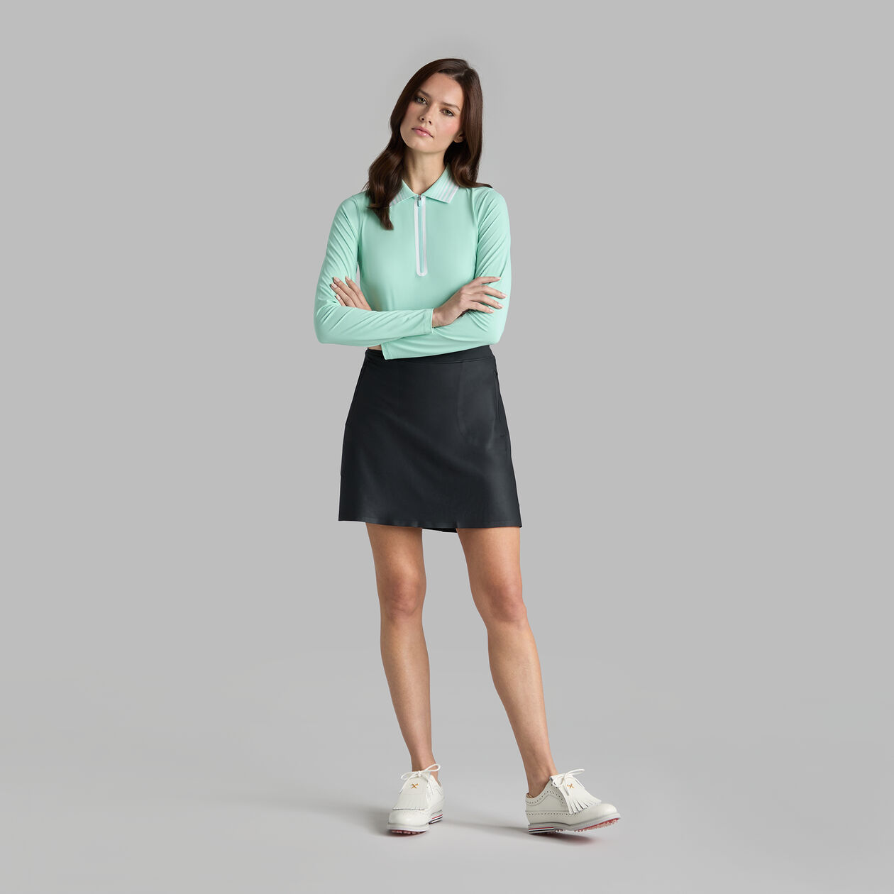 SILKY TECH NYLON QUARTER ZIP POLO