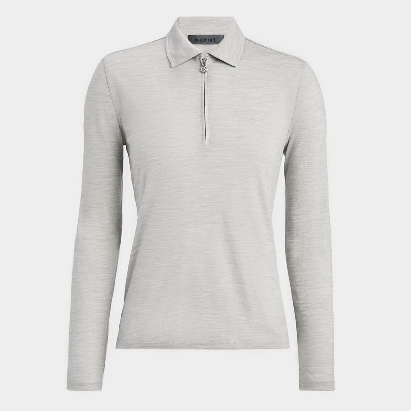 LIGHTWEIGHT TECH PERFORMANCE FINE WOOL LONG SLEEVE POLO image number 1