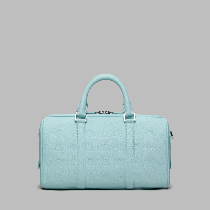 EMBOSSED SKULL & TEES LEATHER MINI DUFFEL CART BAG image number 3