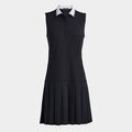 PIQUÉ SLEEVELESS PLEATED POLO DRESS image number 1