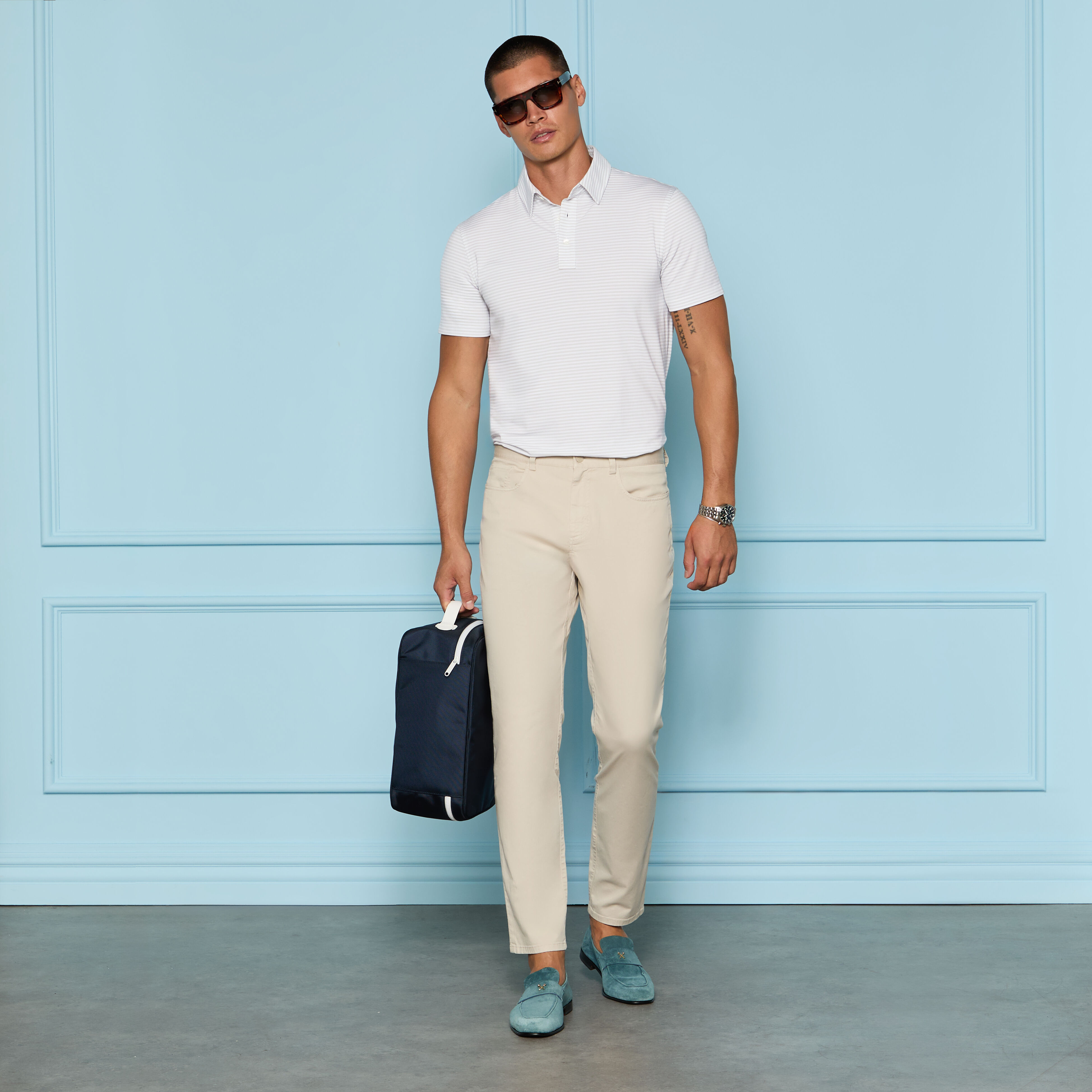ALL PLAY STRIPE STRETCH KNIT POLO | MEN'S POLO SHIRTS | G/FORE