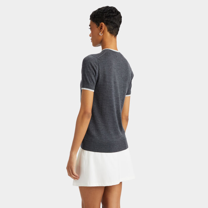 MERINO WOOL SHORT SLEEVE SWEATER image number 5
