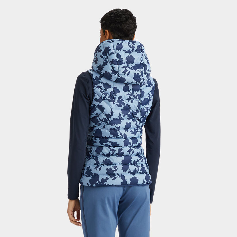 TONAL FLORAL NYLON PUFFER VEST image number 5
