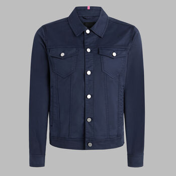 STRETCH COTTON GABARDINE TRUCKER JACKET