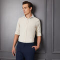 CONTRAST MODERN SPREAD COLLAR NYLON WOVEN SLIM FIT SHIRT image number 2