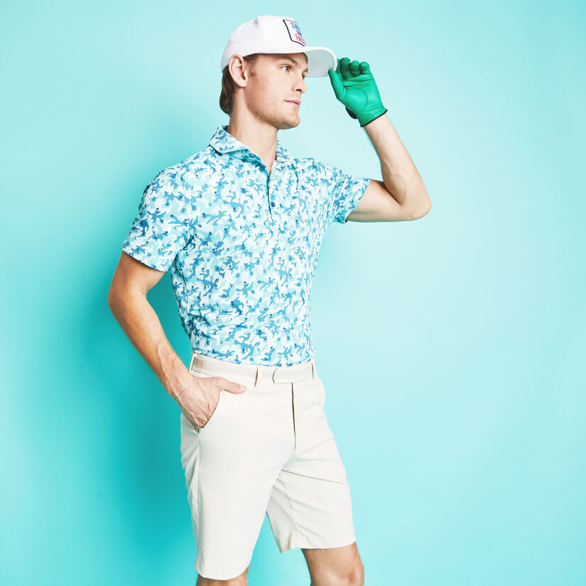 MAPPED ICON CAMO TECH JERSEY MODERN SPREAD COLLAR POLO image number 2