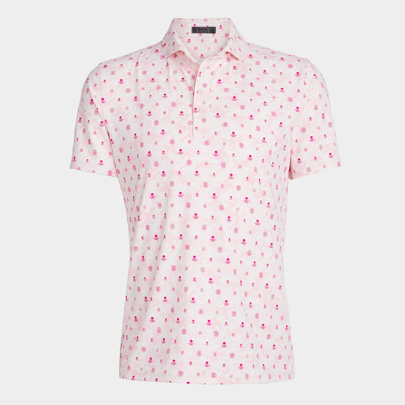 MAPPED ICON CAMO TECH JERSEY MODERN SPREAD COLLAR POLO image number 1