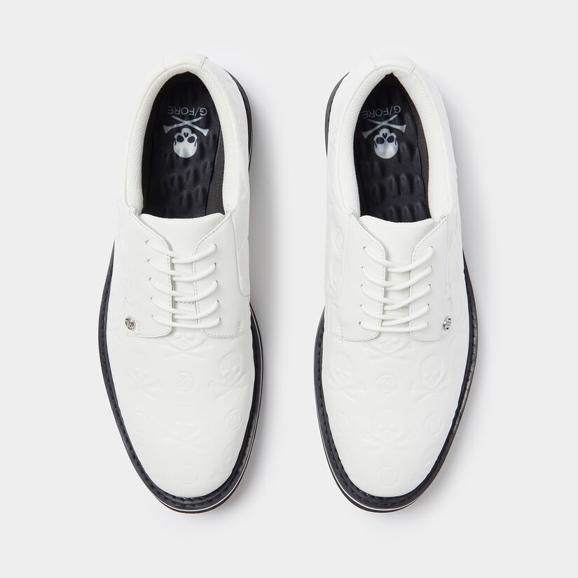 MEN'S GALLIVANTER DEBOSSED SKULL & T'S LEATHER GOLF SHOE image number 3