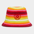 STRIPED CIRCLE G'S CROCHET BUCKET HAT image number 1
