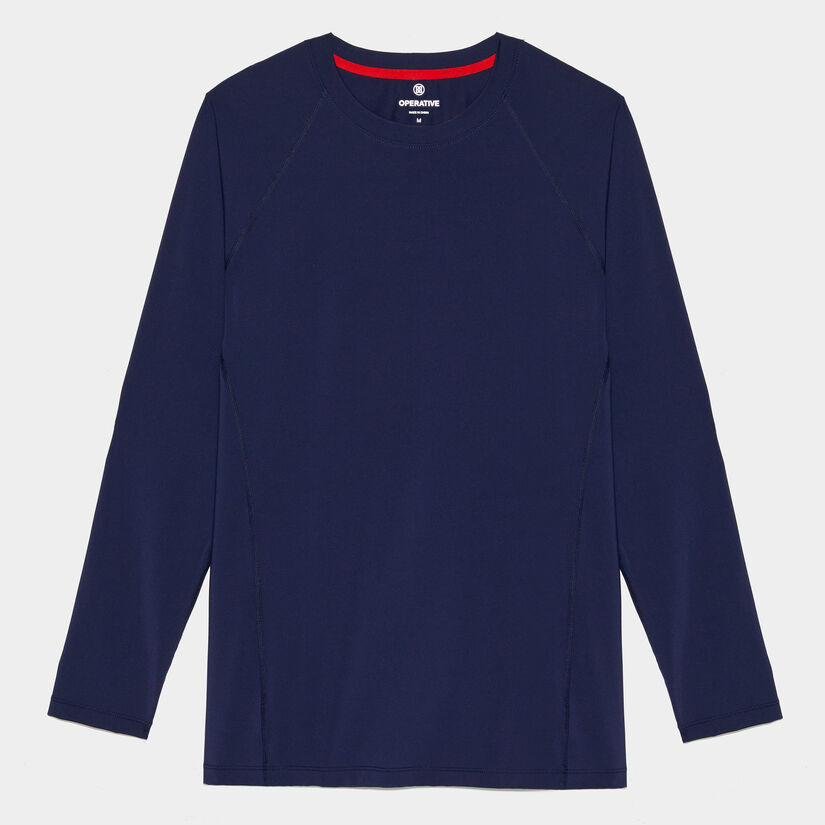TECH NYLON LONG SLEEVE PERFORATED CIRCLE G'S OPS SLIM FIT CREW image number 1