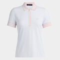 EMBOSSED LOGO CONTRAST QUARTER ZIP TECH PIQUÉ POLO image number 1