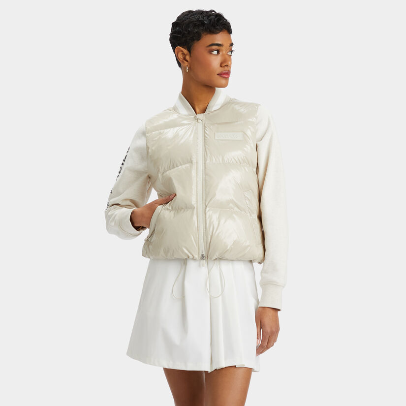 CIRCLE G'S COATED NYLON QUILTED PUFFER VEST image number 3