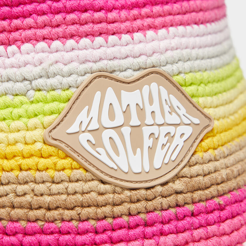 LIMITED EDITION STRIPED CROCHET MOTHER GOLFER BUCKET HAT image number 3