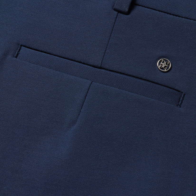HIGH RISE PLEATED STRETCH TECH TWILL A-LINE SHORT image number 6