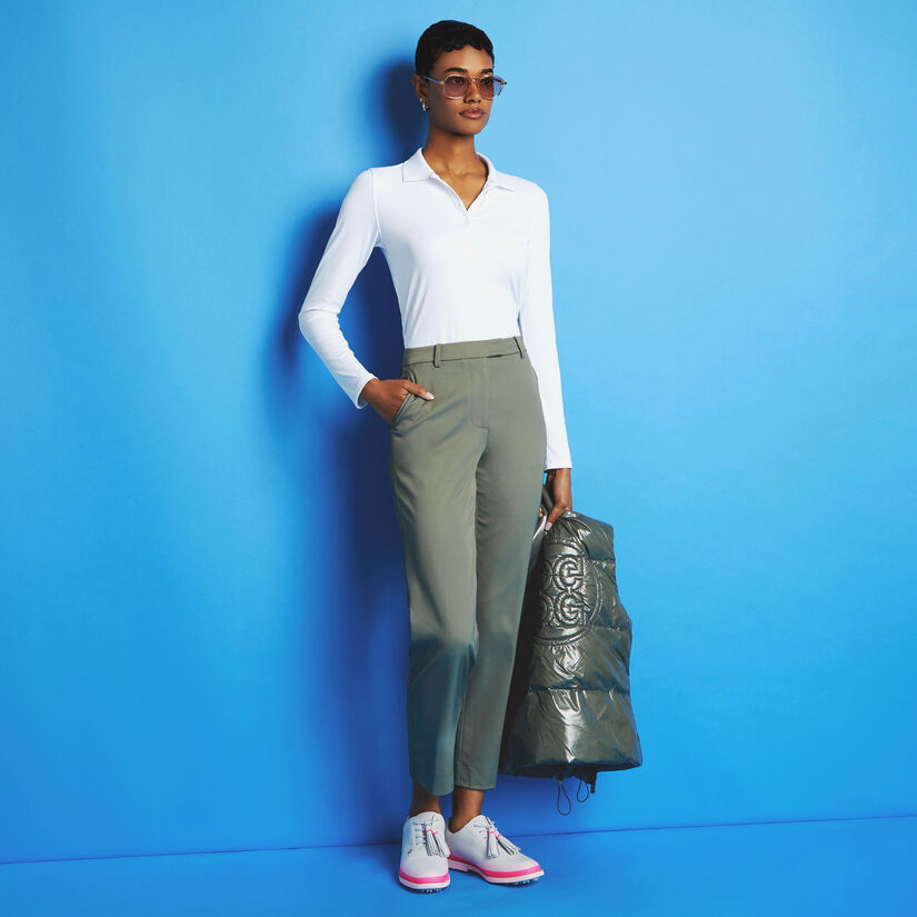 STRETCH TECH TWILL MID RISE STRAIGHT LEG TROUSER image number 2