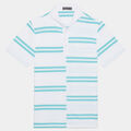 OFFSET STRIPE MODERN SPREAD COLLAR TECH PIQUÉ SLIM FIT POLO image number 1