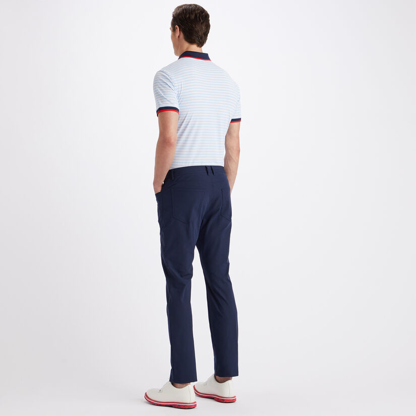 STAPLE STRIPE RIB COLLAR TECH JERSEY SLIM FIT POLO image number 5