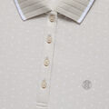 POLKA DOT JACQUARD PLEATED COLLAR SLEEVELESS POLO image number 6