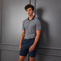 PERFORATED STRIPE RIB COLLAR TECH JERSEY SLIM FIT POLO image number 2