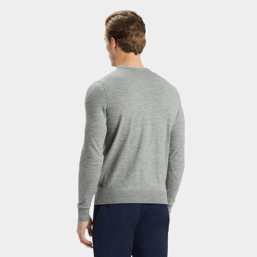 CONTRAST MERINO WOOL BLEND CREWNECK SWEATER image number 5