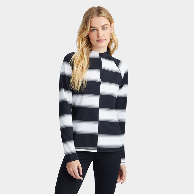 OFFSET GRADIENT STRIPE TECH QUARTER ZIP PULLOVER image number 3