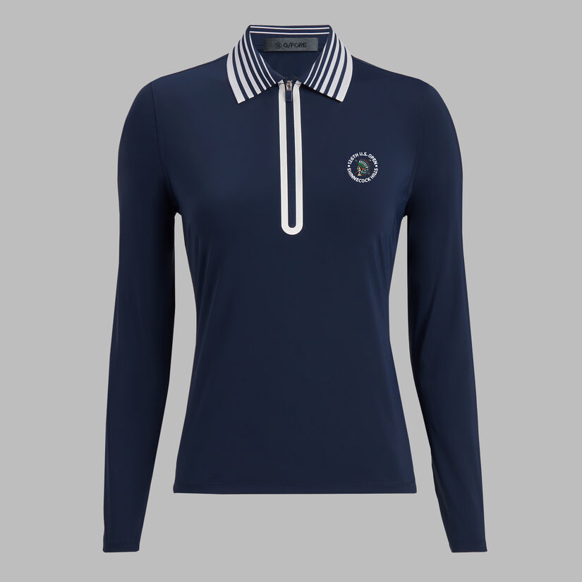 LTD RELEASE 2026 U.S. OPEN SILKY TECH NYLON QUARTER ZIP POLO image number 1