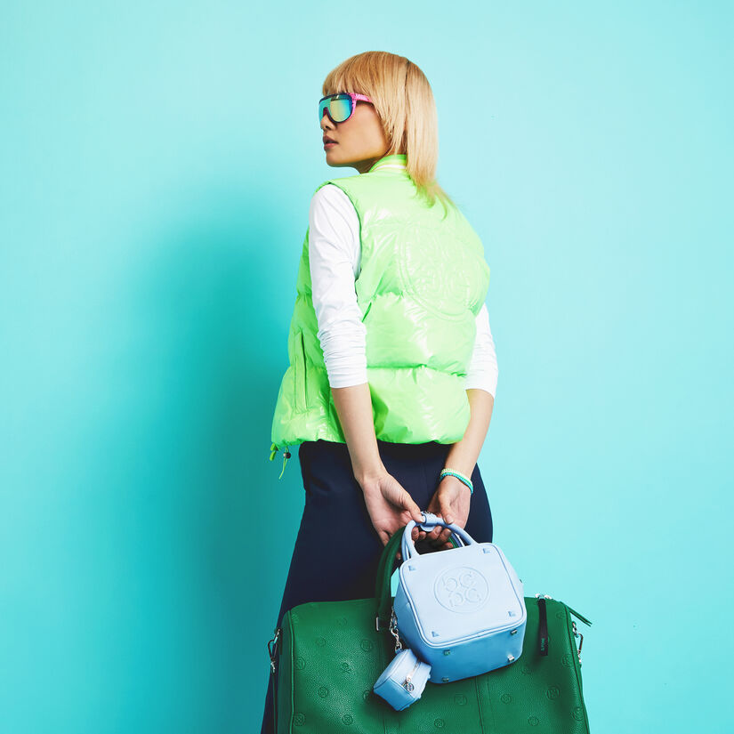 CIRCLE G'S COATED NYLON QUILTED PUFFER VEST image number 2