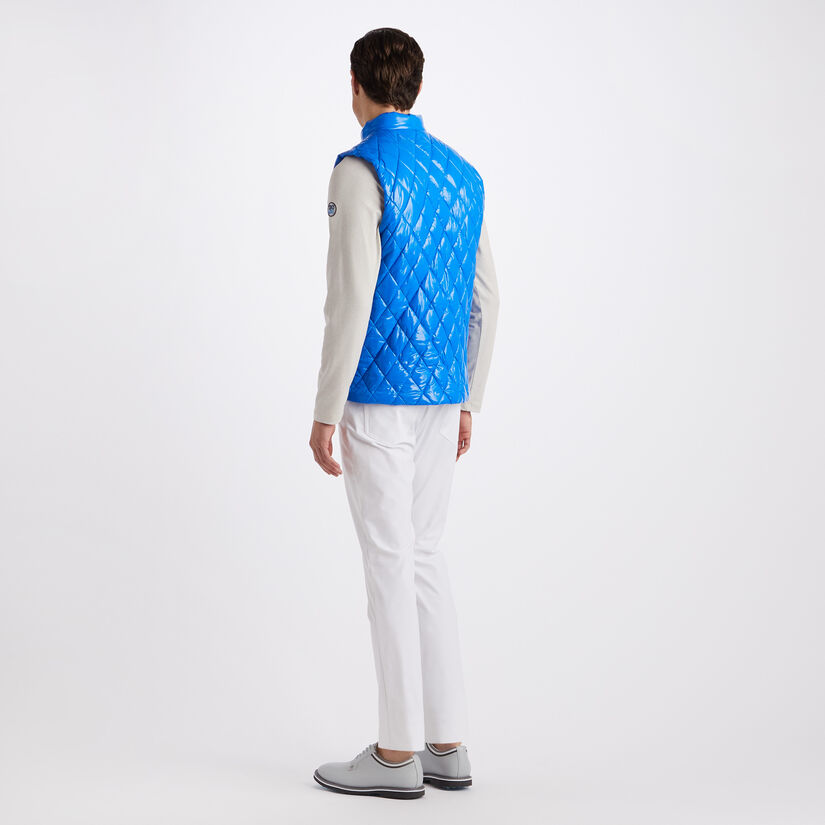 QUILTED COATED NYLON WOOL LINED SLIM FIT PUFFER VEST image number 5