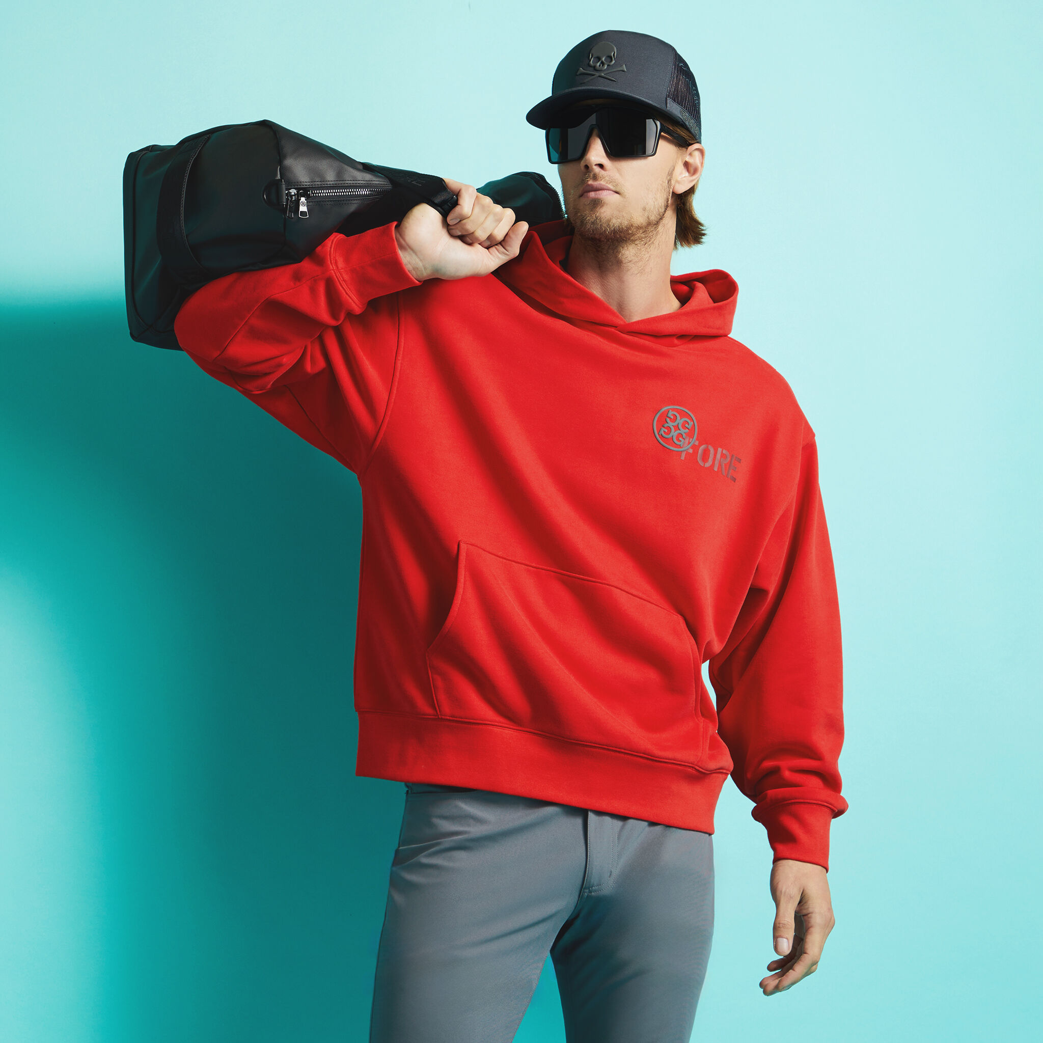 Red lava blocks hoodie clearance