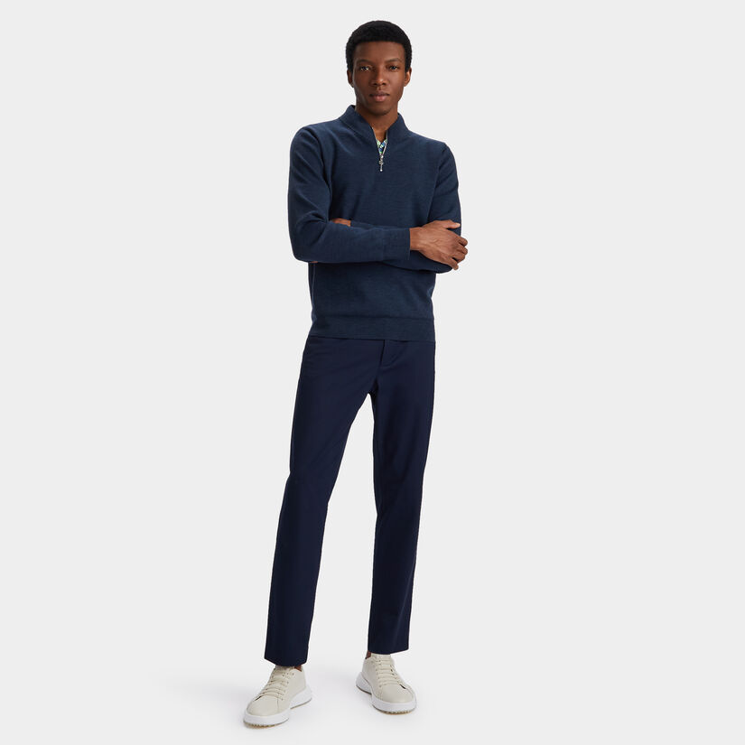 V NECK MERINO WOOL QUARTER ZIP SWEATER image number 4