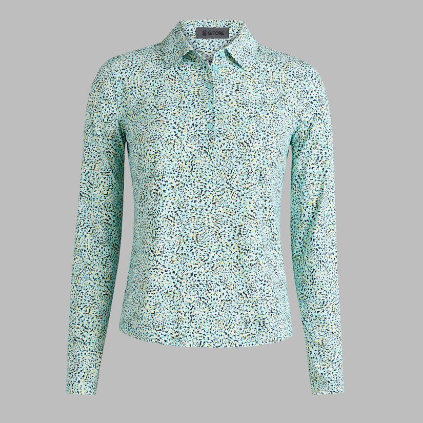 FIREWORKS SILKY TECH NYLON LONG SLEEVE POLO image number 1