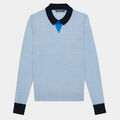 LAYERED POLO MERINO WOOL SWEATER image number 1