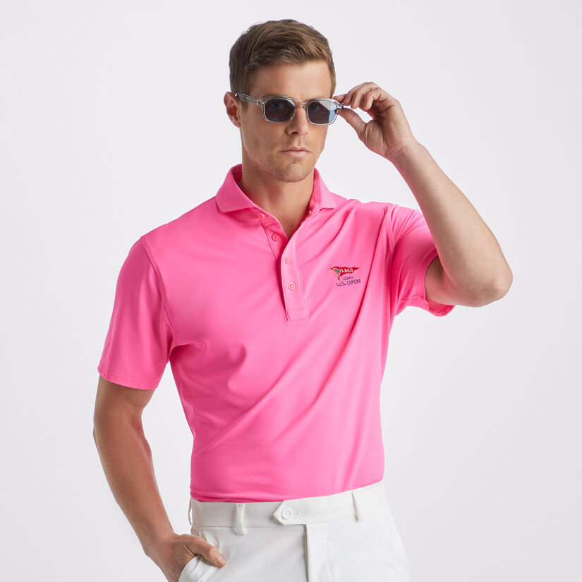 LIMITED EDITION U.S. OPEN ESSENTIAL MODERN SPREAD COLLAR TECH PIQUÉ SLIM FIT POLO image number 2