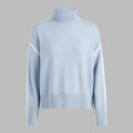 MERINO WOOL CONTRAST STRIPE TURTLENECK SWEATER image number 1