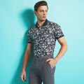 PEONY SKETCH BANDED SLEEVE TECH JERSEY POLO image number 2