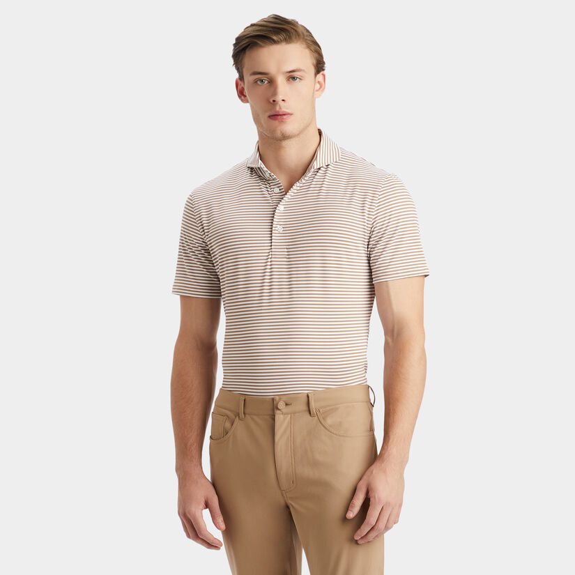 FEEDER STRIPE TECH PIQUÉ MODERN SPREAD COLLAR POLO image number 3