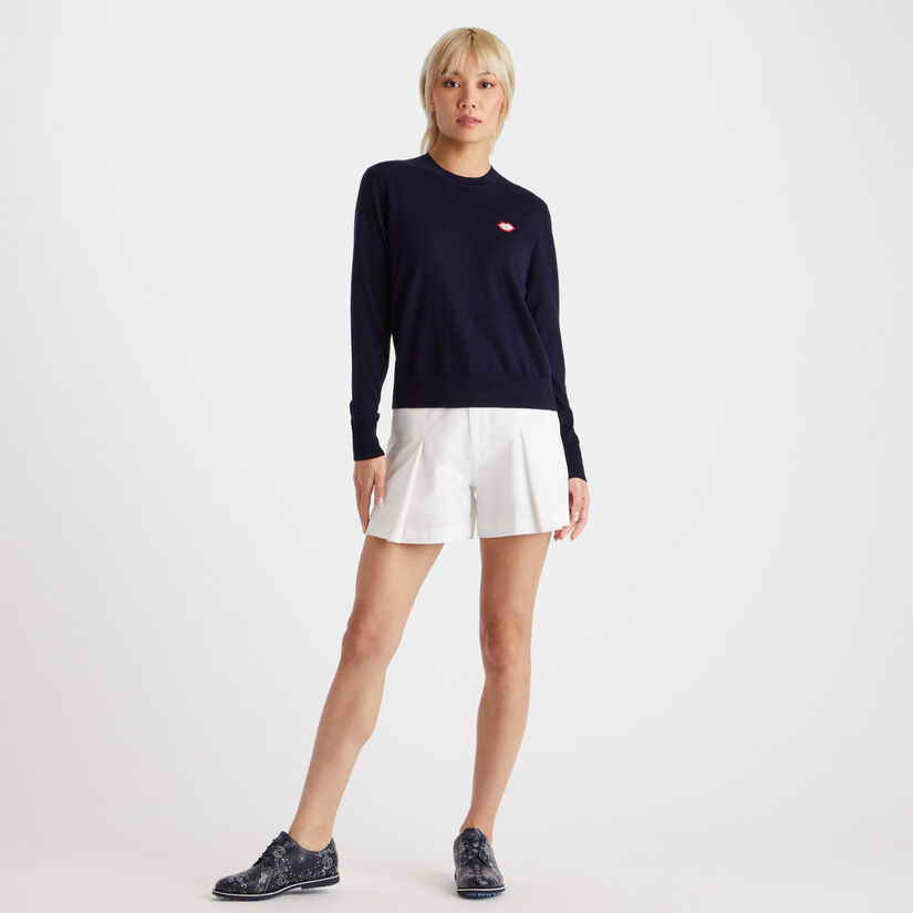 MOTHER GOLFER MERINO WOOL CREWNECK SWEATER image number 4