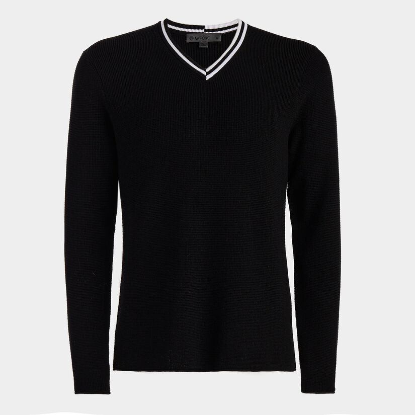 Waffle v deals neck sweater