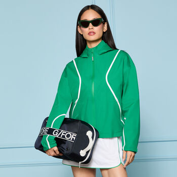 PANELED WATER REPELLENT HOODED JACKET