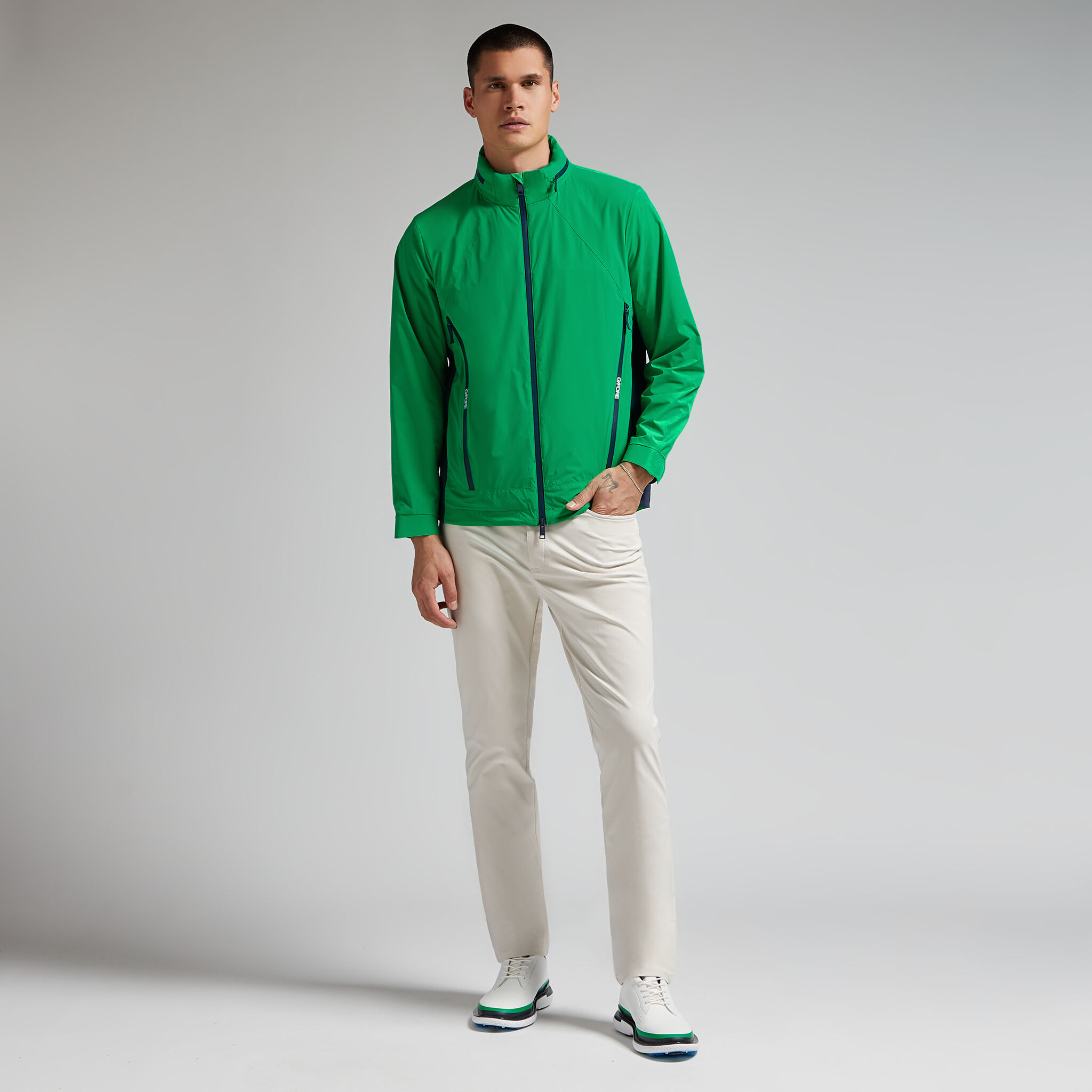 WHISPER WATER REPELLENT STRETCH HOODED JACKET | MEN'S JACKETS & VESTS |  G/FORE