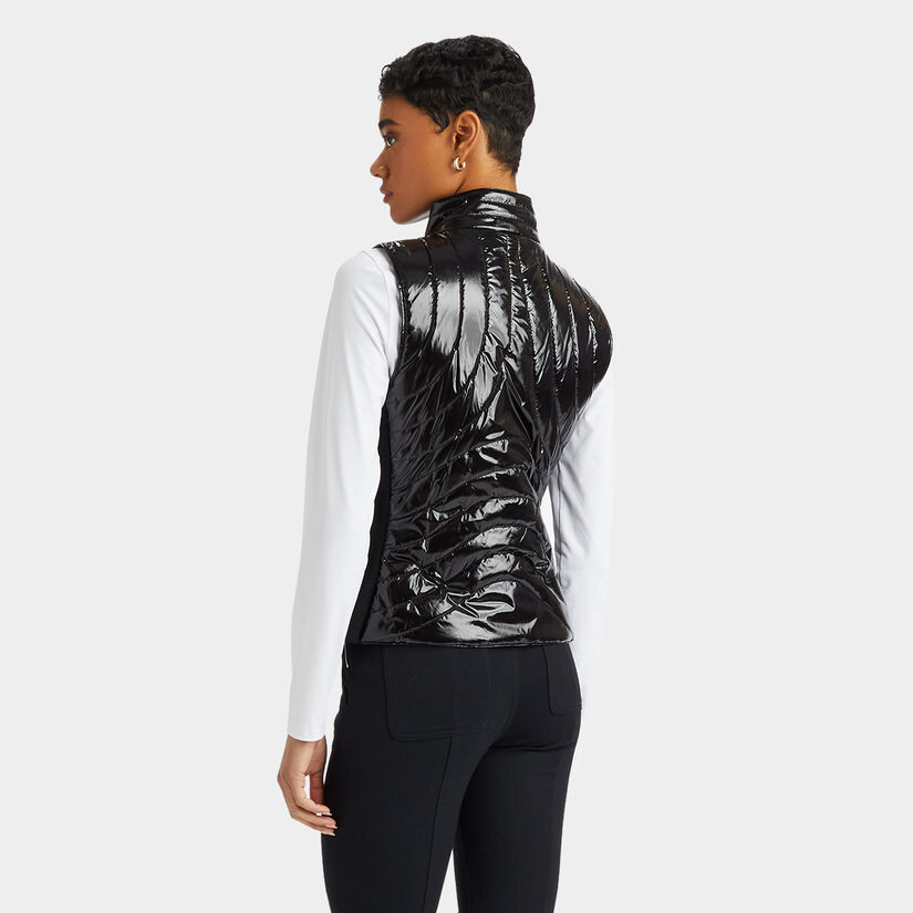 QUILTED NYLON COATED MERINO WOOL-LINED SNAP VEST image number 5