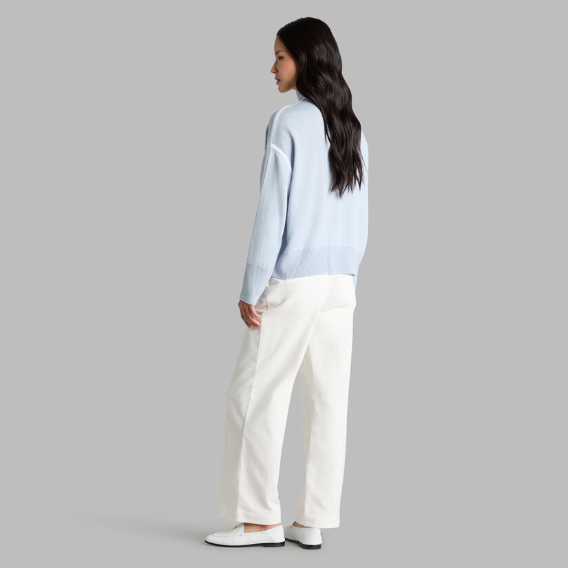 MERINO WOOL CONTRAST STRIPE TURTLENECK SWEATER image number 4