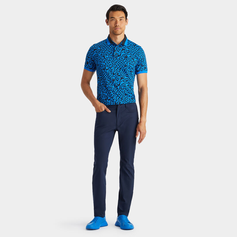 MINI DISTORTED CHECK BANDED SLEEVE TECH PIQUÉ POLO image number 4