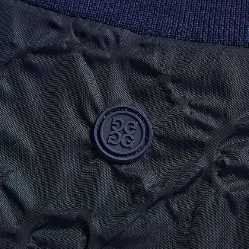 RIB COLLAR EMBOSSED BOMBER JACKET image number 6
