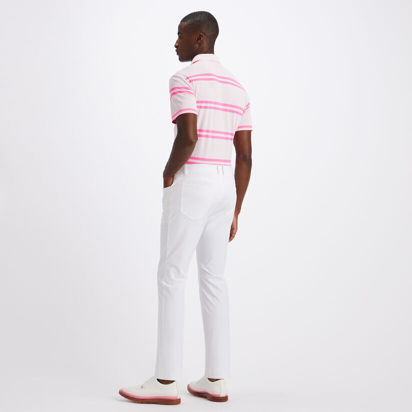 OFFSET STRIPE MODERN SPREAD COLLAR TECH PIQUÉ SLIM FIT POLO image number 5