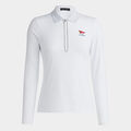 LIMITED EDITION U.S. OPEN FEATHERWEIGHT SILKY TECH NYLON QUARTER ZIP POLO image number 1