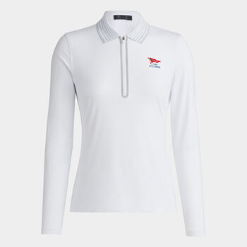 LIMITED EDITION U.S. OPEN FEATHERWEIGHT SILKY TECH NYLON QUARTER ZIP POLO