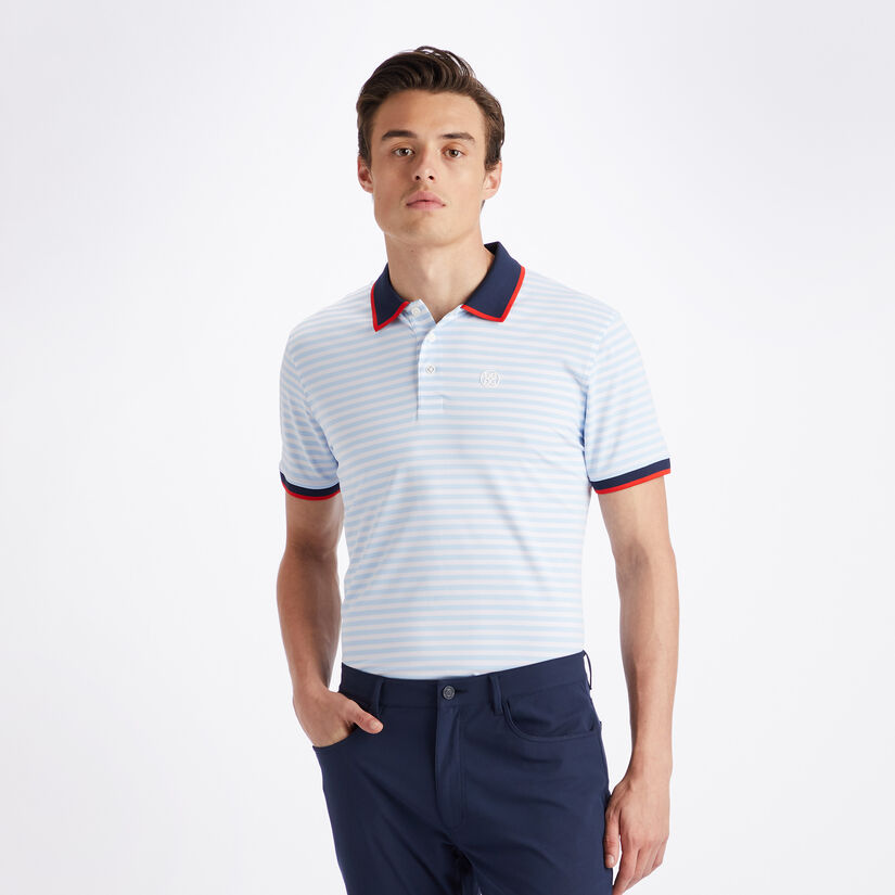 STAPLE STRIPE RIB COLLAR TECH JERSEY SLIM FIT POLO image number 3