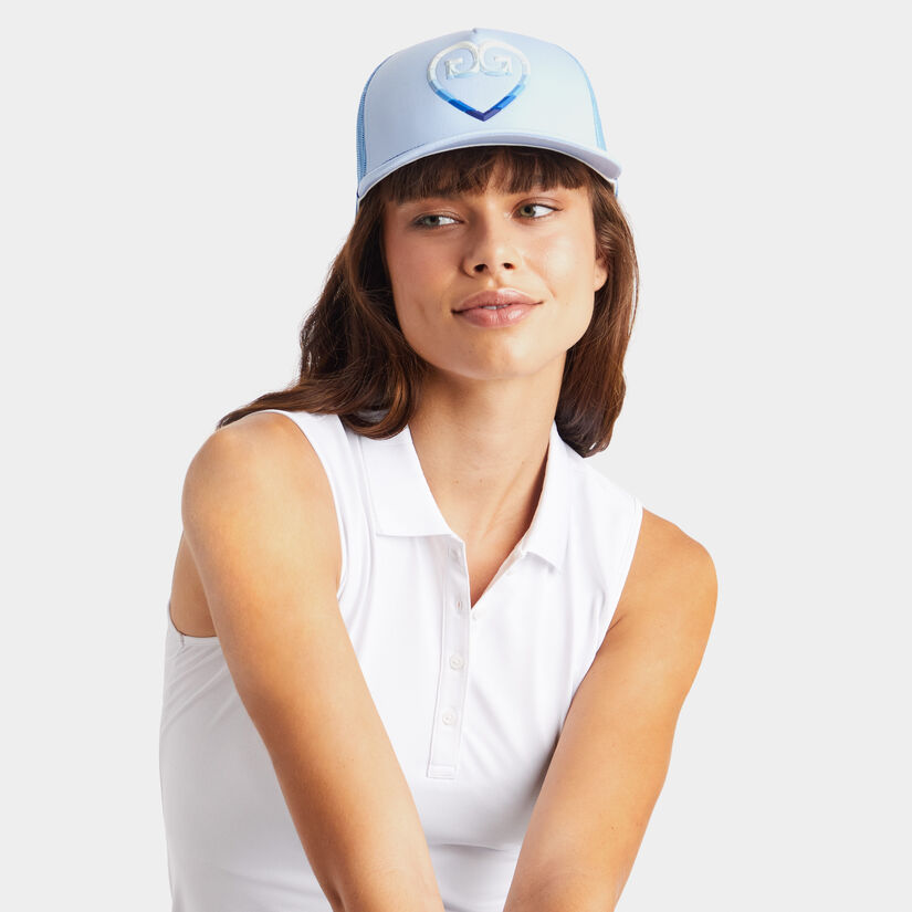STRIPED HEART G'S INTERLOCK KNIT TRUCKER HAT image number 6