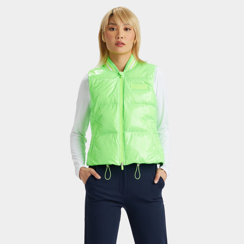 CIRCLE G'S COATED NYLON QUILTED PUFFER VEST image number 3